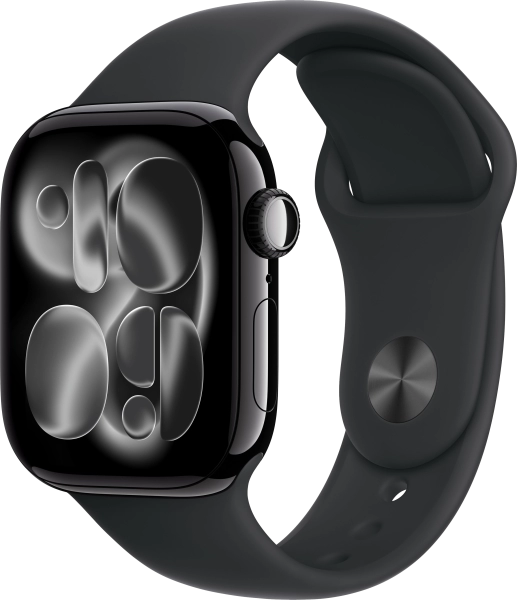 Смарт часы Apple Watch Series 11 42 мм алюминий цвета «чёрный оникс», ремешок чёрного цвета S/M