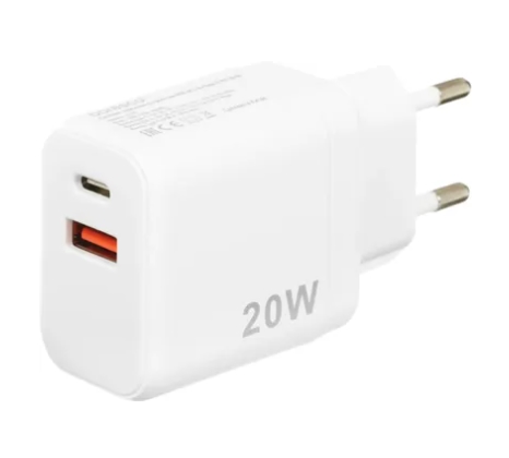 СЗУ Qayan QHC-103 3.0А 20W USB-C с кабелем 8-pin (белый)