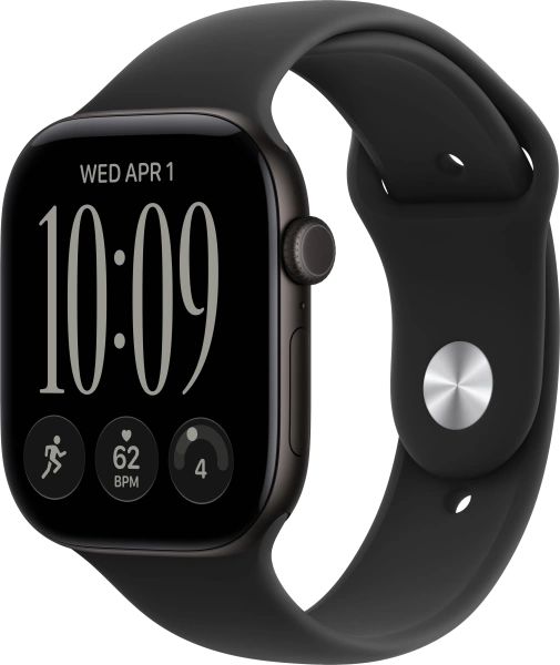 Смарт часы Apple Watch Series 12 46mm Black Aluminum Case with Black Sport Band M/L
