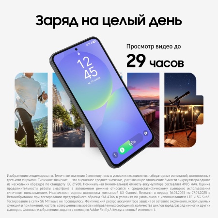 Смартфон Samsung Galaxy A36 5G (SM-A366B/DS) 8/128 ГБ, черный