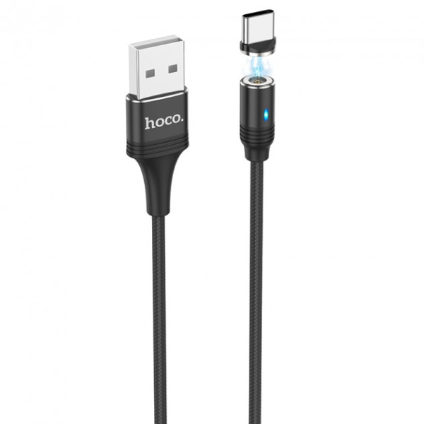 Кабель USB 2.0A для Type-C Hoco Magnetic U76 1.2m (черный)