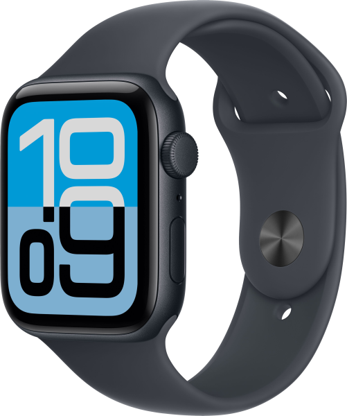 Смарт часы Apple Watch SE 3 44мм алюминий цвета «темная ночь», ремешок цвета «темная ночь» S/M