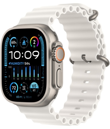 Смарт часы Apple Watch Ultra 2 49 мм, корпус из титана, ремешок Ocean Band белый
