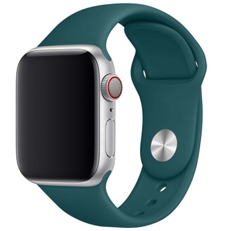 Силиконовый ремешок для Apple Watch 38/40 мм, Темно-Зеленый