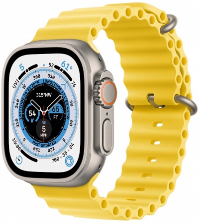 Apple Watch УЦЕНКА Ultra 49 мм, корпус из титана, ремешок Ocean желтого цвета  