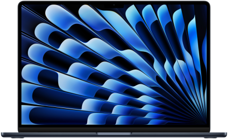 Ноутбук Apple Macbook Air 15" (M4, 10C CPU/10C GPU, 2025), 16 ГБ, 256 ГБ SSD, MW1L3, темная ночь