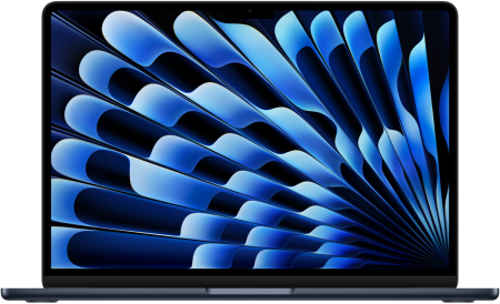 Ноутбук Apple Macbook Air 13" (M3, 8C CPU/10C GPU, 2024), 16 ГБ, 512 ГБ SSD, MXCV3, «полуночный черный»