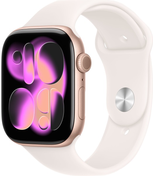 Смарт часы Apple Watch Series 11 46 мм алюминий цвета «розовое золото», ремешок цвета «светлые румяна» M/L