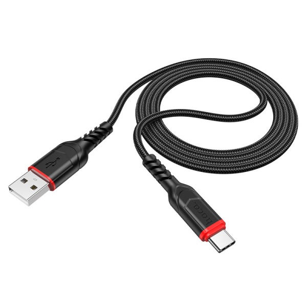 Кабель USB 3.0A для Type-C Hoco X59 нейлон 1м(черный)