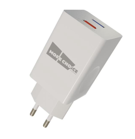 СЗУ More choice NC55QCa 3.1A QC3.0 2USB с кабелем Type-c (белый)