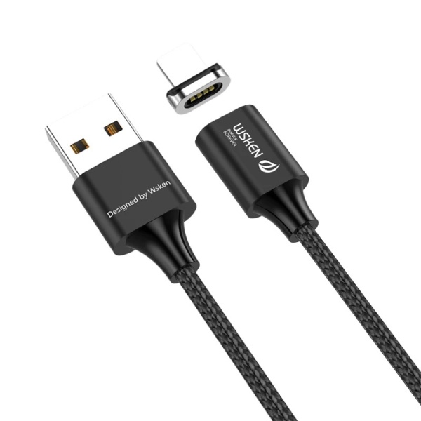 Кабель Micro USB+Type-C WSKEN Metal Magnetic 1m