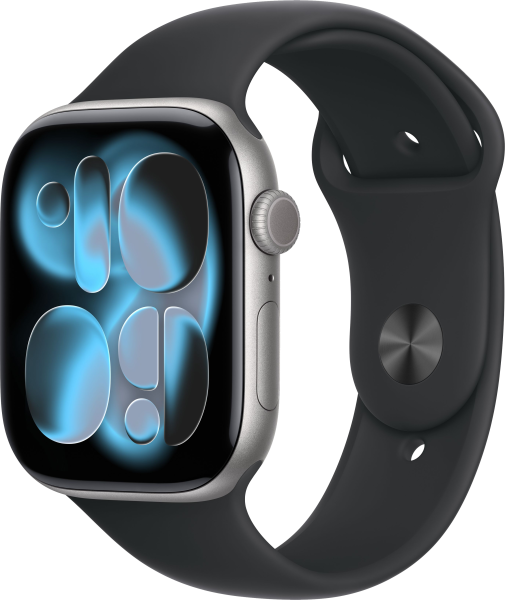 Смарт часы Apple Watch Series 11 46 мм алюминий цвета «серый космос», ремешок чёрного цвета M/L