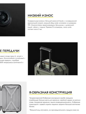 Чемодан Ninetygo Sahara Luggage 20 зеленый